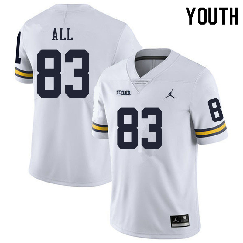 Youth #83 Erick All Michigan Wolverines College Football Jerseys Sale-White